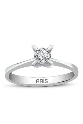 انگشتر برلیان قهوه ای 14 عیار Ariş - کد 871411630