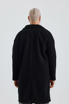 پالتو پشمی مشکی مردانه اورسایز İLKCET MODA - کد 875639012