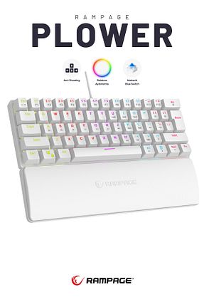کیبورد گیمر سفید Rampage - کد 869235449