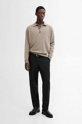 پلیور بژ مردانه ساده Massimo Dutti - کد 875656057