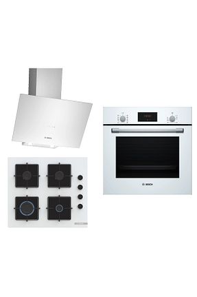 ست هود و اجاق گاز سفید گارانتی نمایندگی رسمی Bosch - کد 875632598