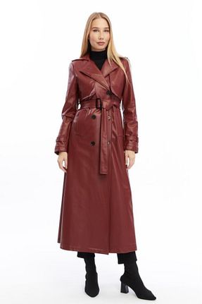 ترنچکت زرشکی زنانه پلی استر Jamila - کد 875697270