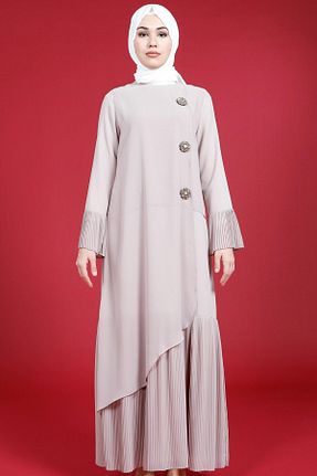 لباس حجاب طوسی زنانه رگولار Beyza - کد 875681410