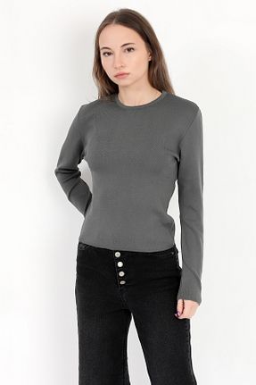 بادی طوسی زنانه یقه دوچرخه GİYSA - کد 875675659