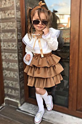 ست بالاتنه و پائین تنه قهوه ای بچه گانه بافتنی Riccotarz - کد 226178268
