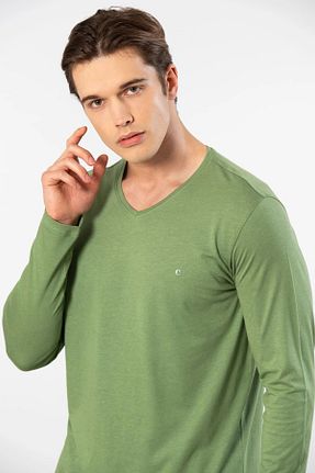 سوئیشرت سبز مردانه ساده Cacharel - کد 875697148