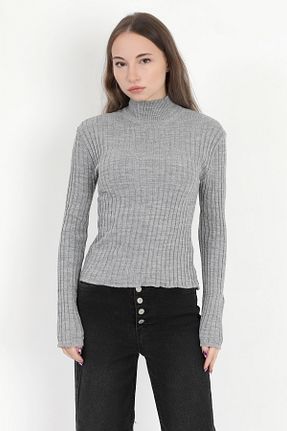 بادی طوسی زنانه یقه ماهیگیر GİYSA - کد 859373071