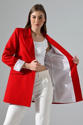 کت بلیزر قرمز زنانه Double Face COCOCİX - کد 875719408