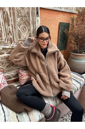 کاپشن قهوه ای زنانه Relaxed ESRAHELVACI - کد 875707188