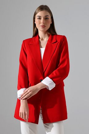 کت بلیزر قرمز زنانه Double Face COCOCİX - کد 875719408