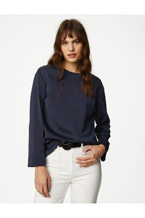 بلوز سرمه ای زنانه ساده Marks & Spencer - کد 831655543