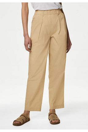 شلوار بژ زنانه پنبه ای Marks & Spencer - کد 835554372