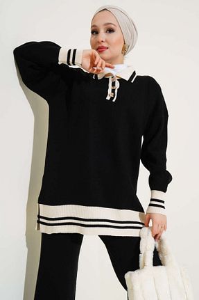 ست بالاتنه و پائین تنه مشکی زنانه تریکو İmajButik - کد 875725957