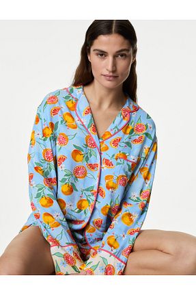 بالاتنه راحتی آبی زنانه پنبه ای Marks & Spencer - کد 850063663