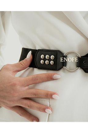 کمربند مشکی زنانه چرم مصنوعی ENOFE - کد 875735422