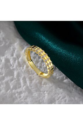 انگشتر نقره زرد زنانه زیرکن Akgül Silver - کد 875741397