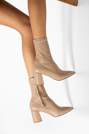 بوت / نیم بوت قهوه ای زنانه پارچه Gökçe Shoes - کد 147550842