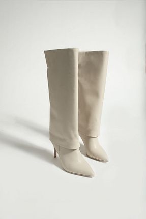 چکمه بژ زنانه پاشنه متوسط (5-9 سانتی متر) Gökçe Shoes - کد 856569107