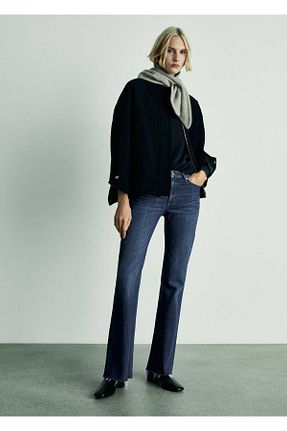شلوار جین آبی زنانه رگولار MANGO - کد 854155542