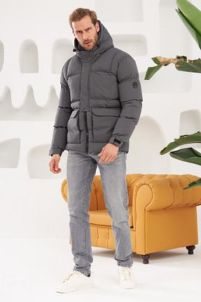 کاپشن طوسی مردانه رگولار Danger - کد 377367990