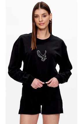 سوئیشرت مشکی زنانه ساده HOFFNUNG - کد 782029615