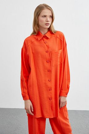 ست بالاتنه و پائین تنه نارنجی زنانه بافتنی Zühre - کد 822359813