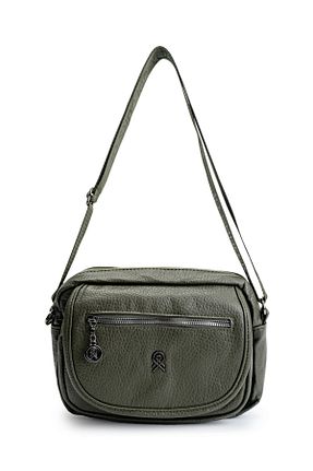 کیف دوشی خاکی زنانه چرم مصنوعی minebag - کد 875897637