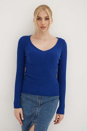 بلوز سرمه ای زنانه یقه هفت Fashion Friends - کد 755271618