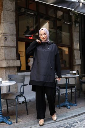 ست بالاتنه و پائین تنه حجاب مشکی زنانه Straight Pieef - کد 875903569