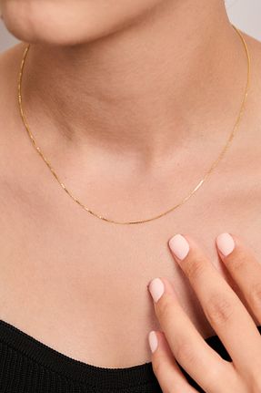 گردنبند نقره طلائی زنانه 925 عیار Elika Silver - کد 875924967