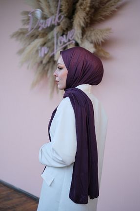 شال بنفش زنانه پنبه ای Zenica - کد 876845245