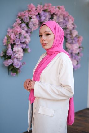 شال صورتی زنانه پنبه ای Zenica - کد 876845215