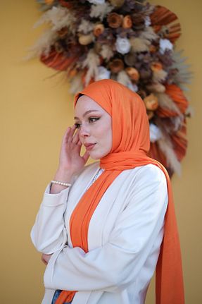شال نارنجی زنانه پنبه ای Zenica - کد 876854553