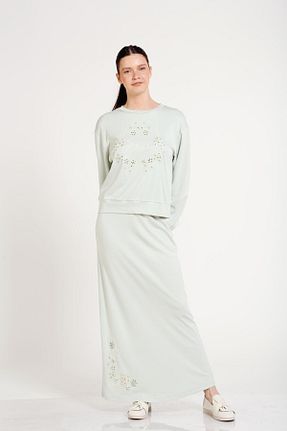 دامن سبز زنانه پارچه Sassofono - کد 875916026