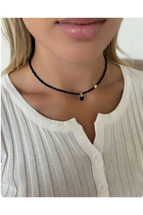 گردنبند جواهر مشکی زنانه منجق Duayen Design - کد 875926424