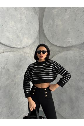 پلیور مشکی زنانه کراپ Basko fashion - کد 875928968