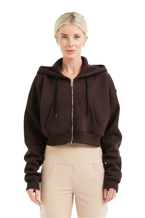 سوئیشرت قهوه ای زنانه ساده JUSTEVER - کد 875927780