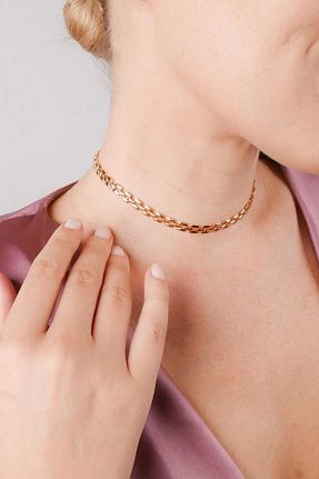 گردنبند جواهر بژ زنانه روکش طلا Stelart - کد 848790442
