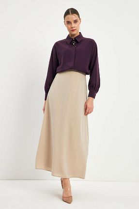 دامن بژ زنانه ساده Zühre - کد 875934863