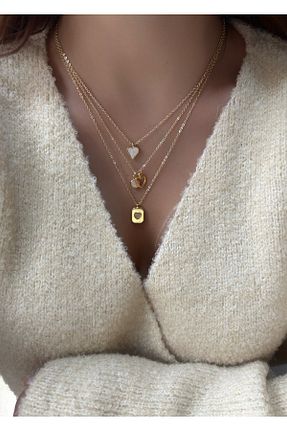 گردنبند جواهر صورتی زنانه پوشش لاکی aksesuaris - کد 875942477