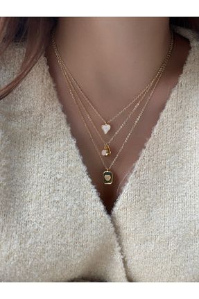 گردنبند جواهر صورتی زنانه پوشش لاکی aksesuaris - کد 875942477