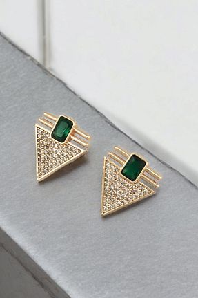 گوشواره استیل (فولاد) سبز زنانه استیل (فولاد) Çlk Accessories - کد 875957371