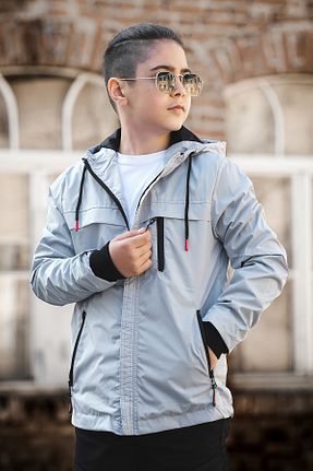 بادگیر و بارانی طوسی بچه گانه مخلوط پلی استر Zaziko Kids - کد 825256200