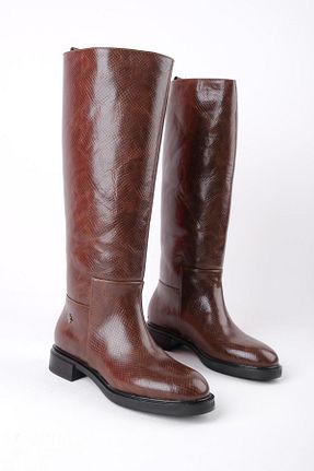 چکمه قهوه ای زنانه پاشنه کوتاه (1 - 4 سانتی متر) LAL SHOES & BAGS - کد 875959382