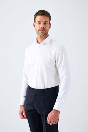 پیراهن سفید مردانه یقه کلاسیک Paşahan - کد 875975616