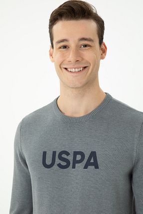 پلیور طوسی مردانه طرح دار U.S. Polo Assn. - کد 875970783