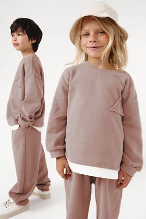 ست بالاتنه و پائین تنه بژ بچه گانه بافت lorio kids - کد 875974182