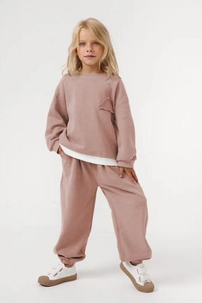 ست بالاتنه و پائین تنه بژ بچه گانه بافت lorio kids - کد 875974182