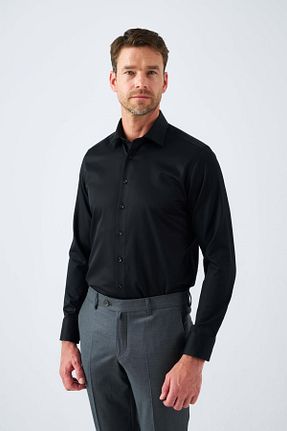 پیراهن مشکی مردانه یقه کلاسیک Paşahan - کد 875981608