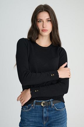 پلیور مشکی زنانه ساده The Fabrics - کد 876129832